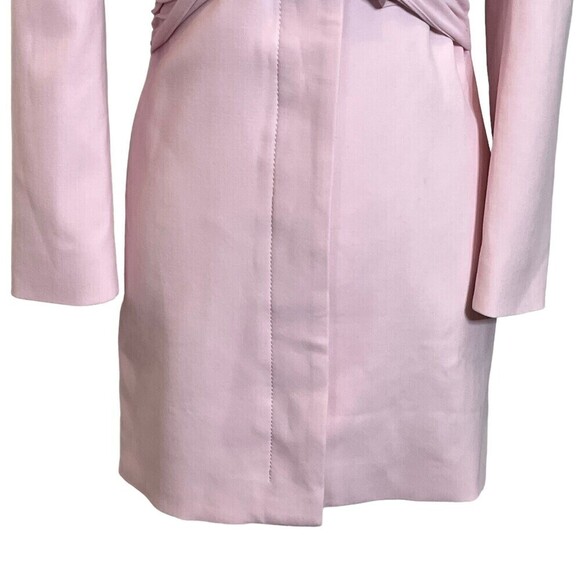 ZARA Draped Blazer Mini Dress Pink Ruched Knot Front Women’s Size XS V-Neck - Picture 4 of 13